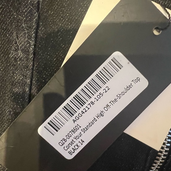 NWT black denim corset with off shoulder snap sleeves Nasty Gal - Picture 4 of 6